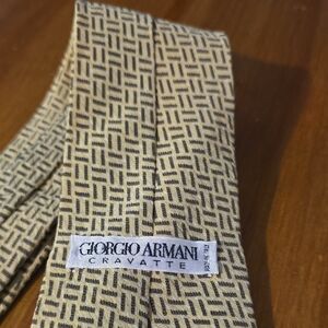 Giorgio Armani Tan Geometric Men's Tie
